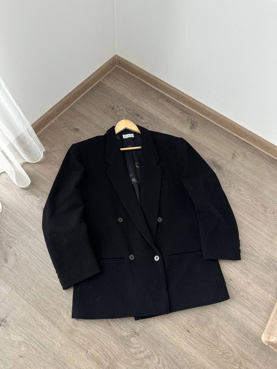 Boggi × Vintage Vintage Bogie Wool Coat Black Cashmere Black Jacket Size US M / EU 48-50 / 2 - 3 Thumbnail
