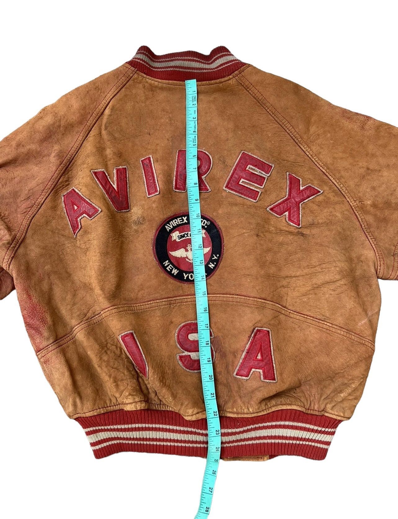 Avirex Vintage 80s 90s Avirex Trashed Leather Flight Bomber Jacket Size US L / EU 52-54 / 3 - 12 Thumbnail