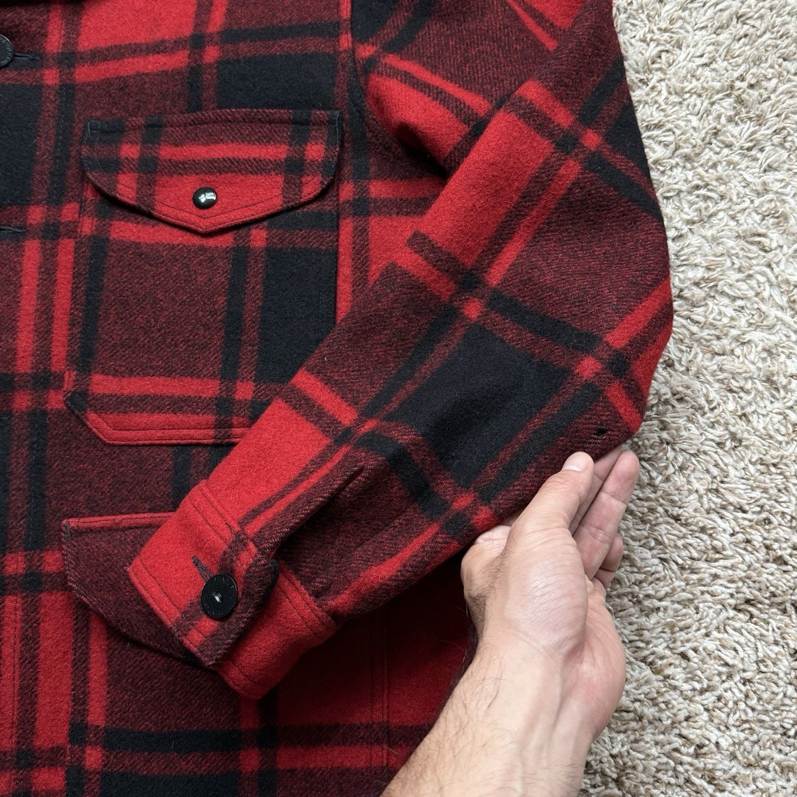 Pendleton × Vintage Vintage Pendleton Buffalo Plaid Wool Mackinaw Red Jacket Size US L / EU 52-54 / 3 - 10 Thumbnail