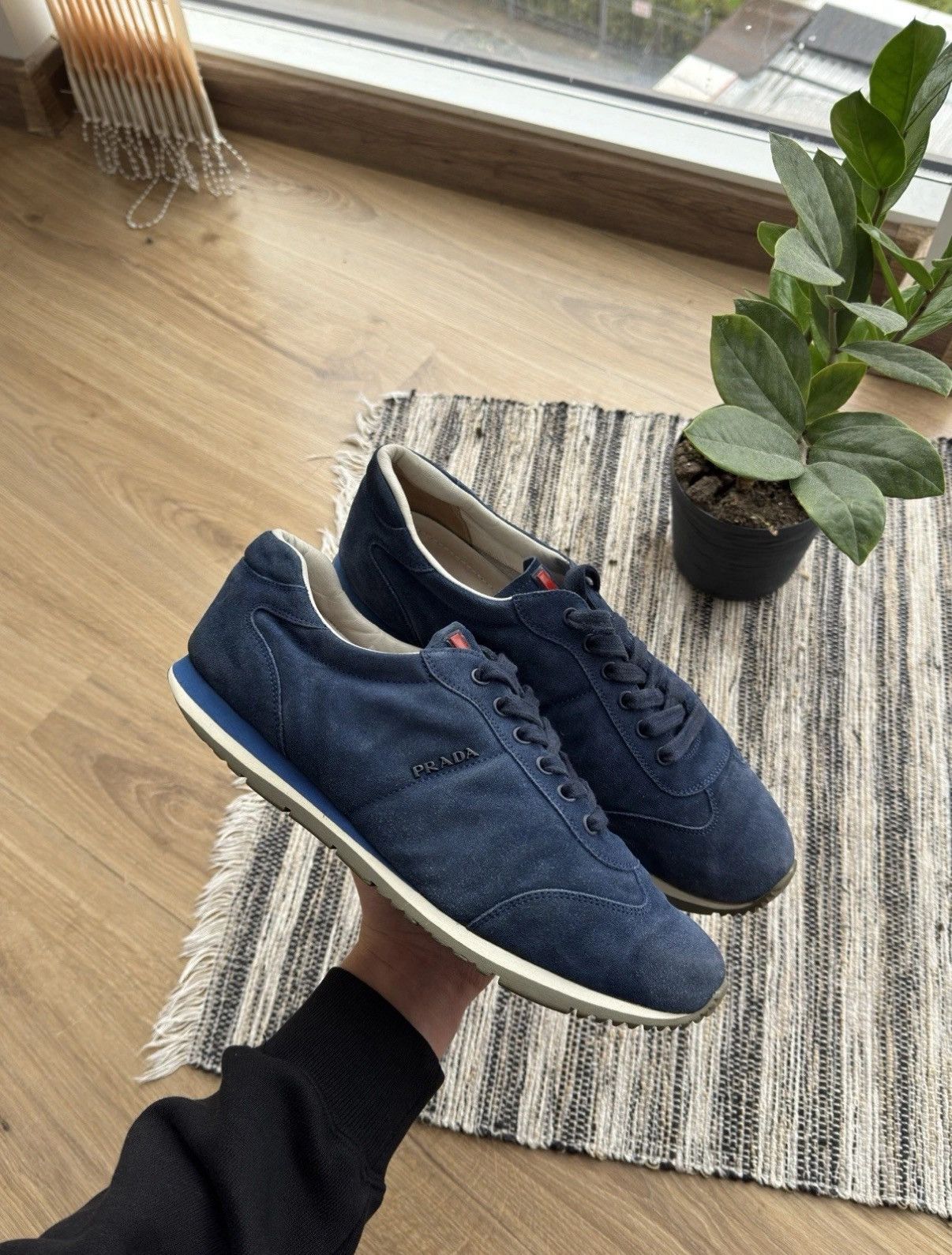 Prada Prada Vintage Classic Suede Blue Sneakers Shoes Mens Size 8 Size US 8 / EU 41 - 2 Thumbnail