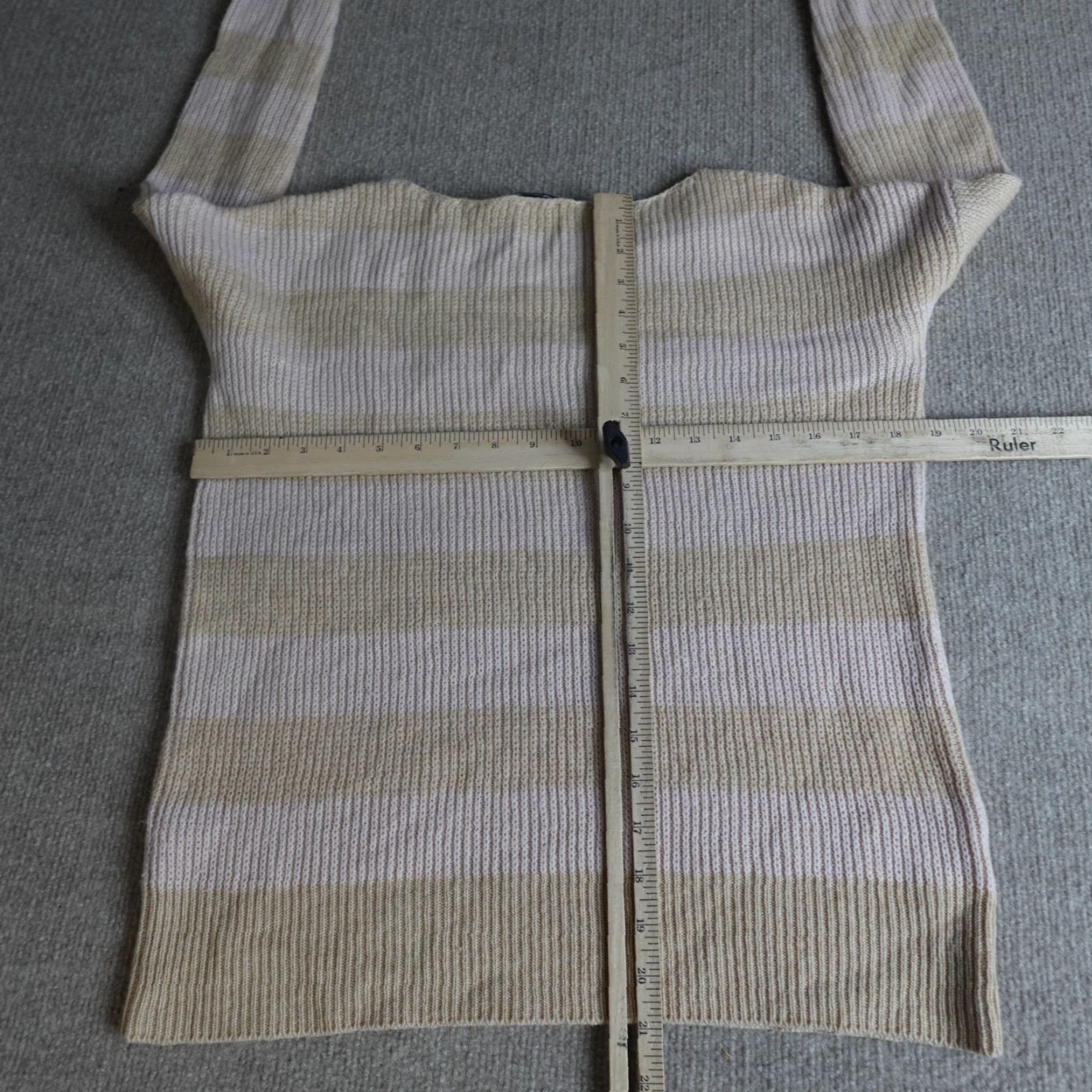 Theory Theory Womens Sweater S Beige Striped 100% Cashmere Pullover Knit Casual Winter Womens Size S / US 4 / IT 40 - 2 Thumbnail