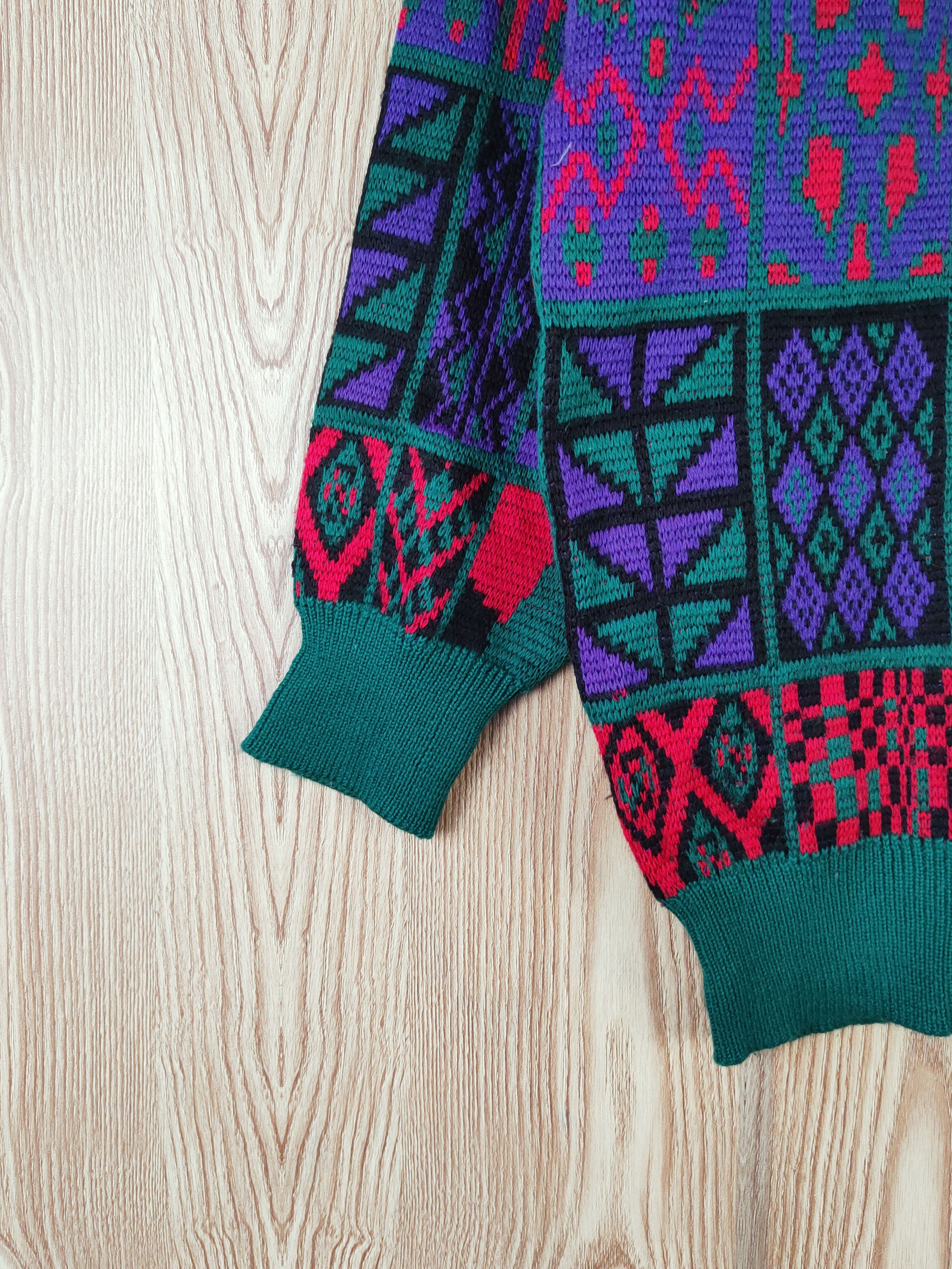 Japanese Brand × Vintage Aderos Green Red Knitwear Sweatshirts #W307 Size US L / EU 52-54 / 3 - 4 Thumbnail
