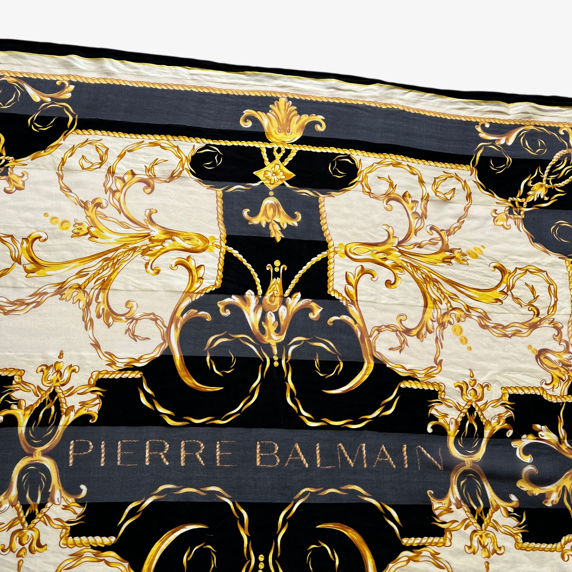 Balmain Vintage 80s Pierre Balmain Baroque Print Silk Scarf Size ONE SIZE - 4 Thumbnail