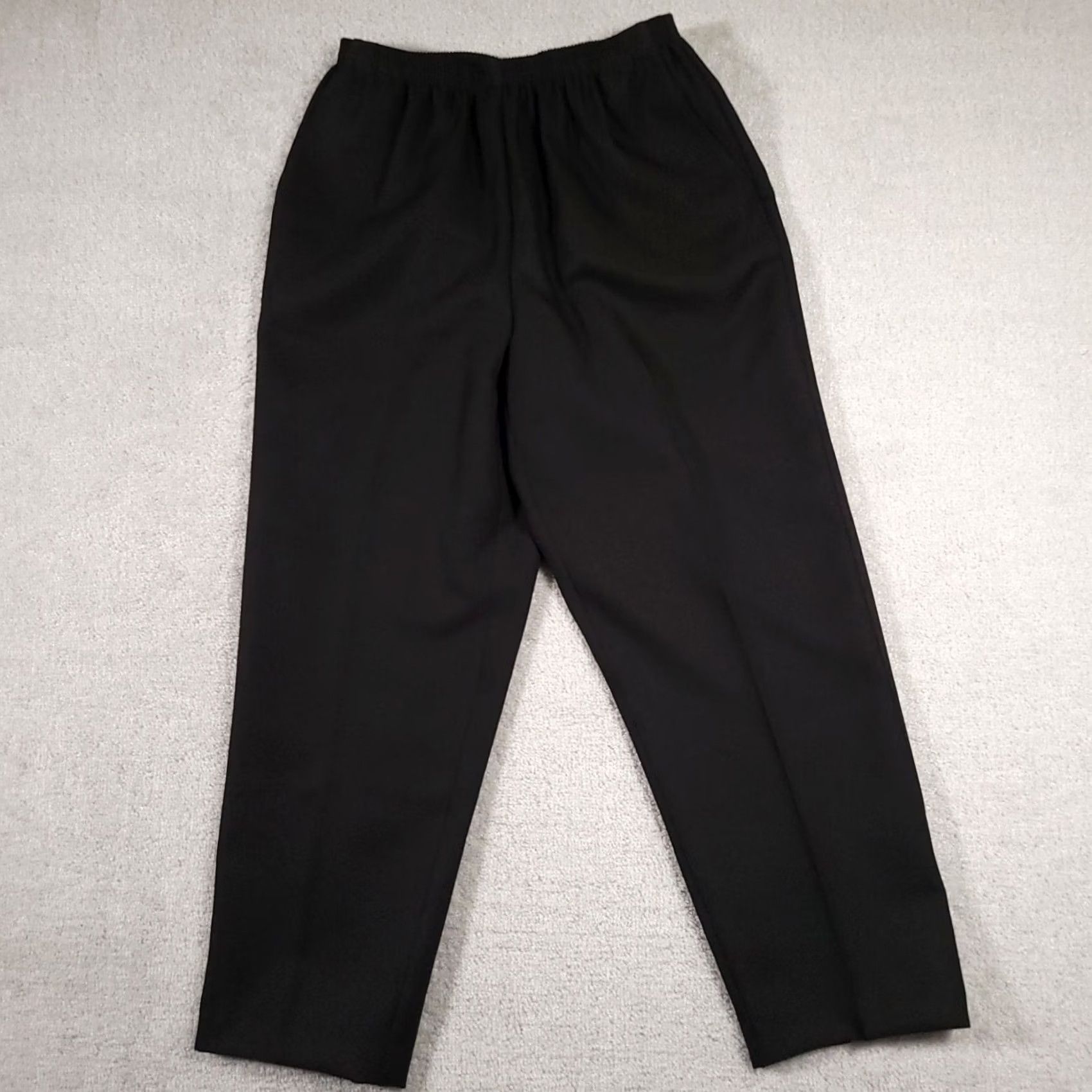 Vintage VINTAGE Alfred Dunner Pants Women's 12 Black Classic High Rise Straight USA Size 34" / US 12 / IT 48 - 2 Thumbnail