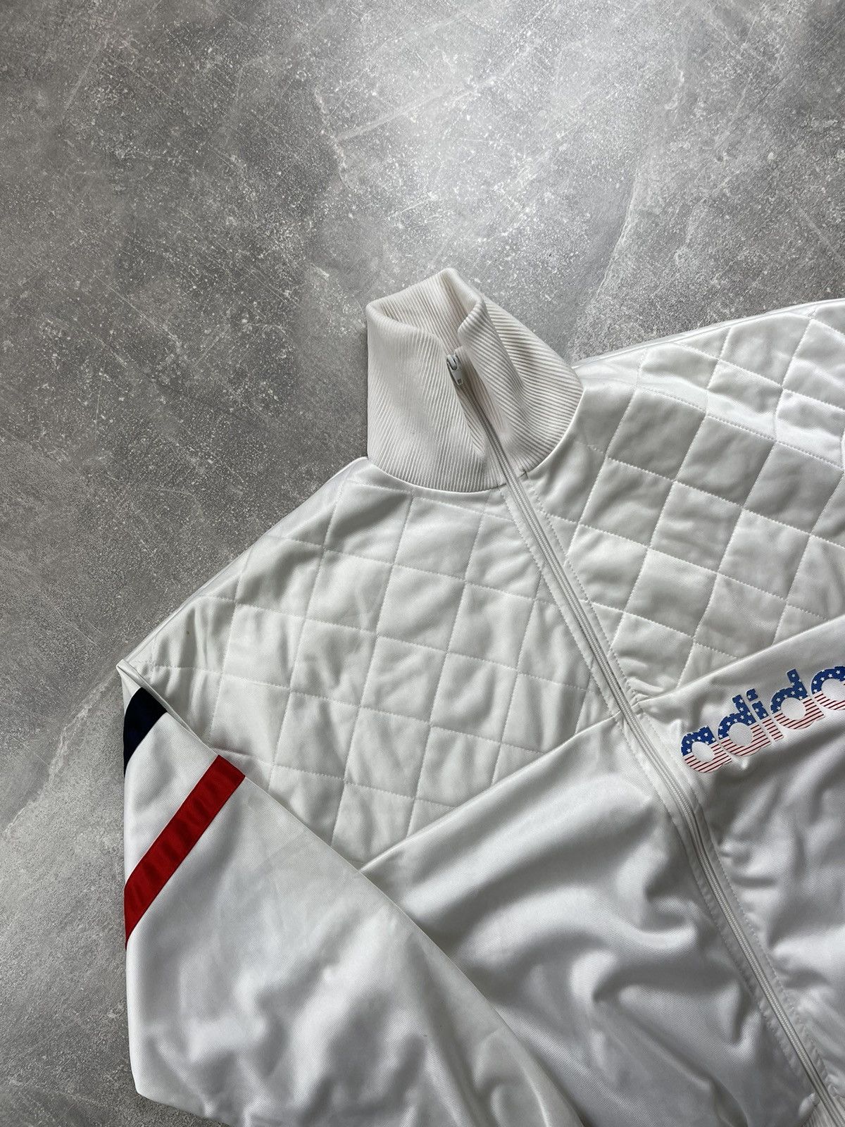 Vintage 80s Adidas Ventex Quilted Track Jacket USA Trefoil