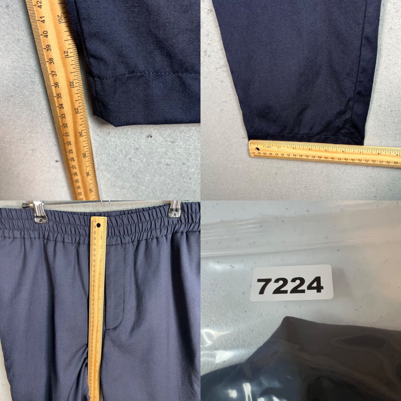 VINTAGE Études Navy Wool Pants 48 Men's Wool Chino Flat Front Relaxed Fit Elastic Waistband With Pocket size 48 Navy Mens Pants 90s (if applicable)