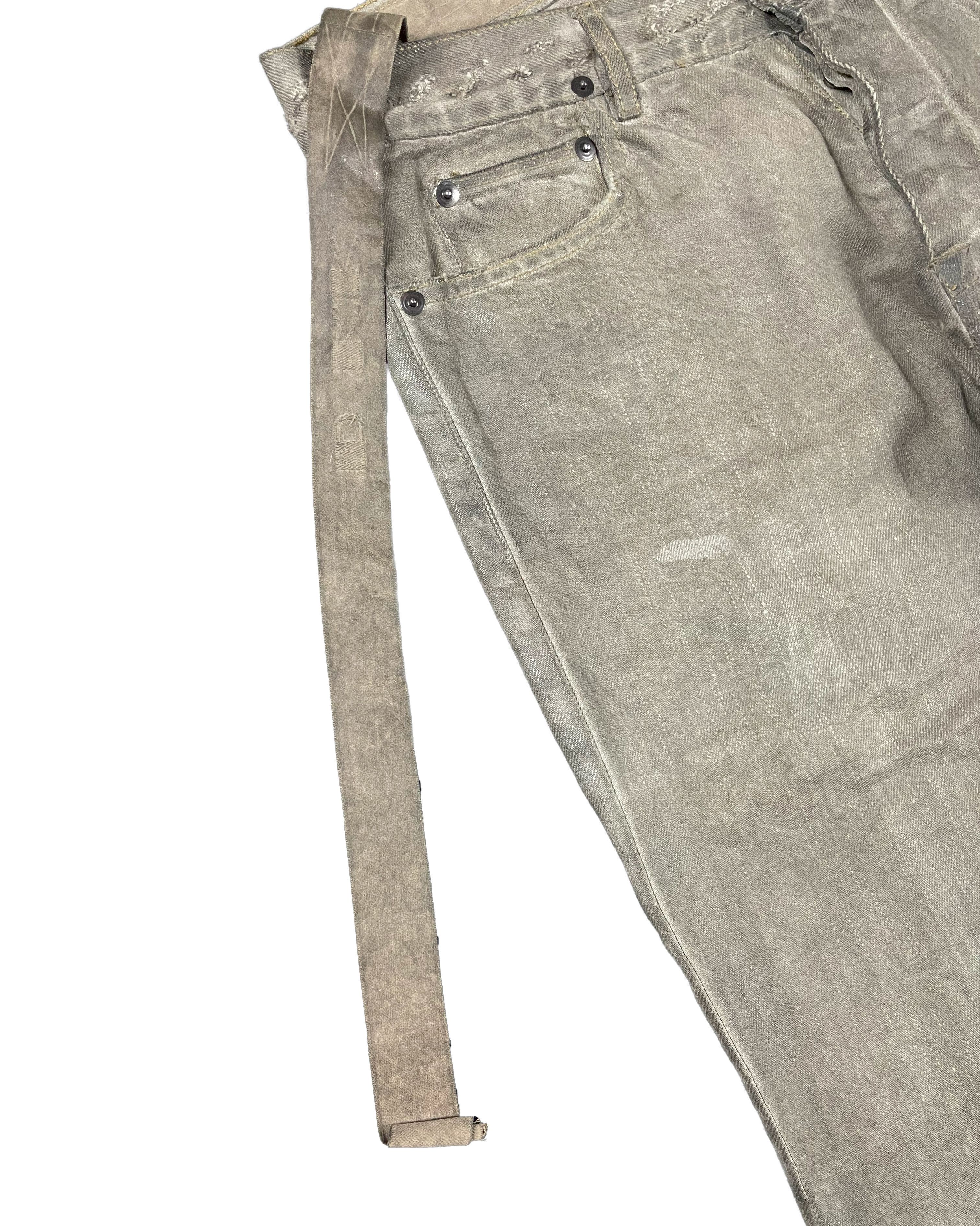 Rick Owens FW10 "GLEAM" SILVER MUD WASH WAXED DETROIT CUT JEANS Size US 30 / EU 46 - 11 Thumbnail