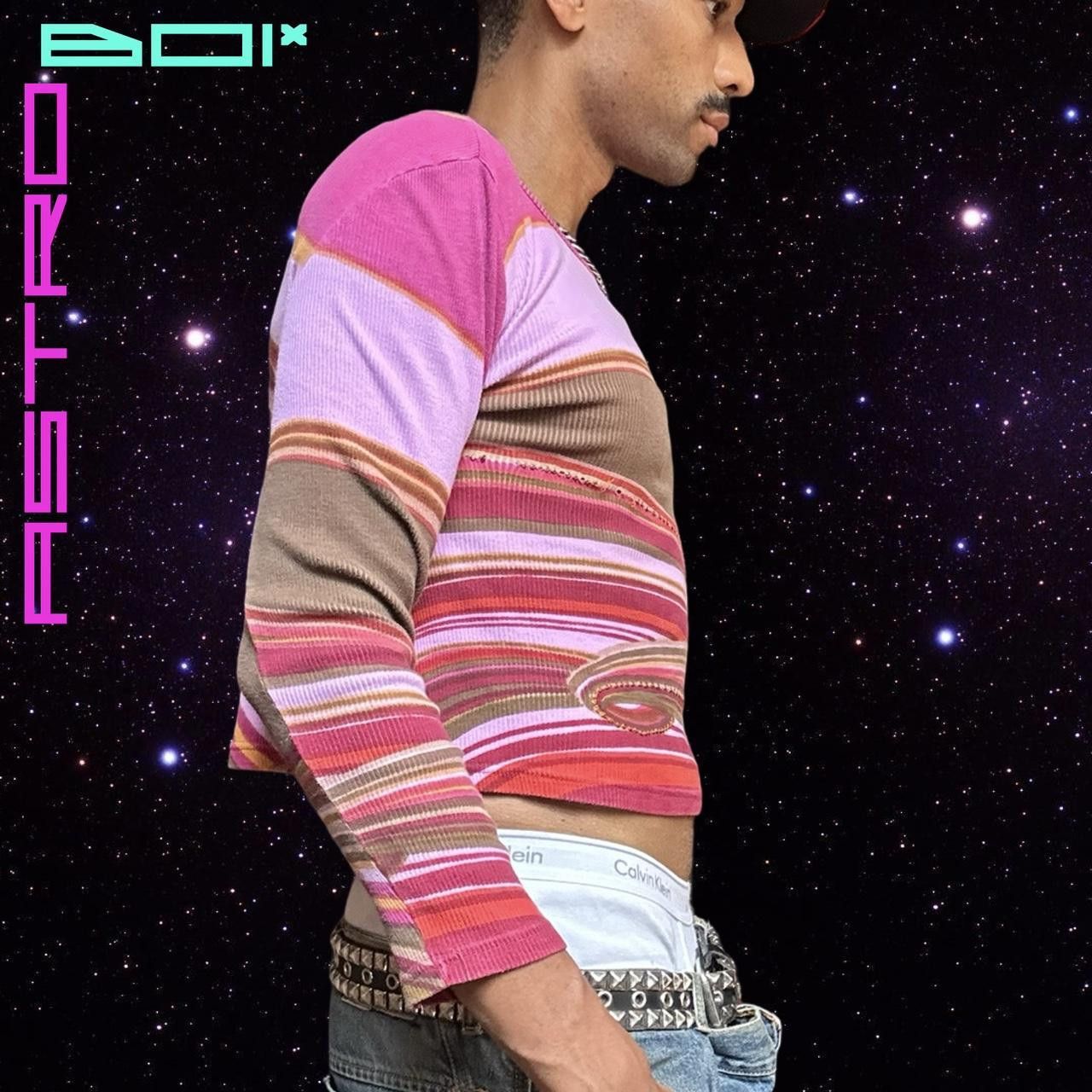 Other Vintage Pink Striped Trompe L'oeil Studded T-shirt - Large Size US L / EU 52-54 / 3 - 3 Thumbnail