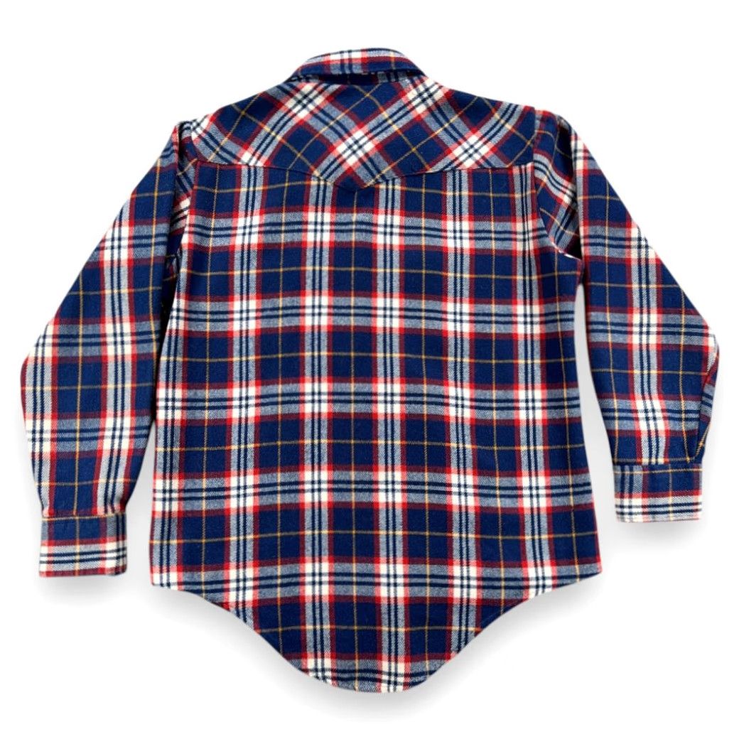 Vintage VINTAGE KP Western Shirt Adult LARGE Blue Red Plaid Acrylic Pearl Snap Workwear 70s Size US L / EU 52-54 / 3 - 3 Thumbnail