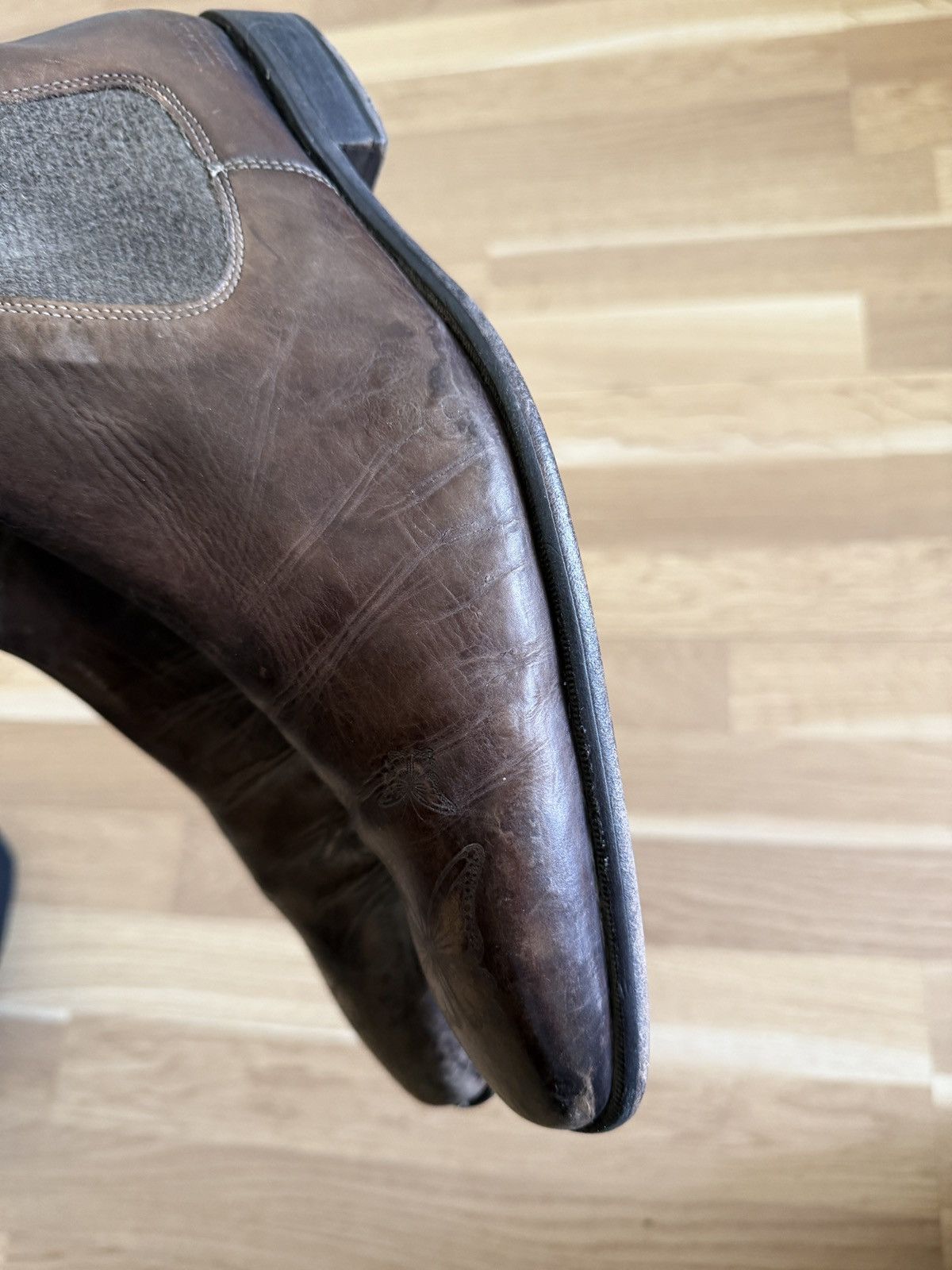A.S.98 Vintage leather boots avant garde western stckholm 2000s Size US 8 / EU 41 - 7 Thumbnail