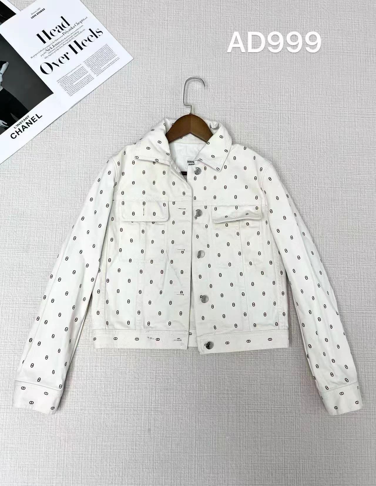 Hermes HERMES Pig Nose Allover Print Denim Jacket 36 Size XS / US 0-2 / IT 36-38 - 3 Thumbnail