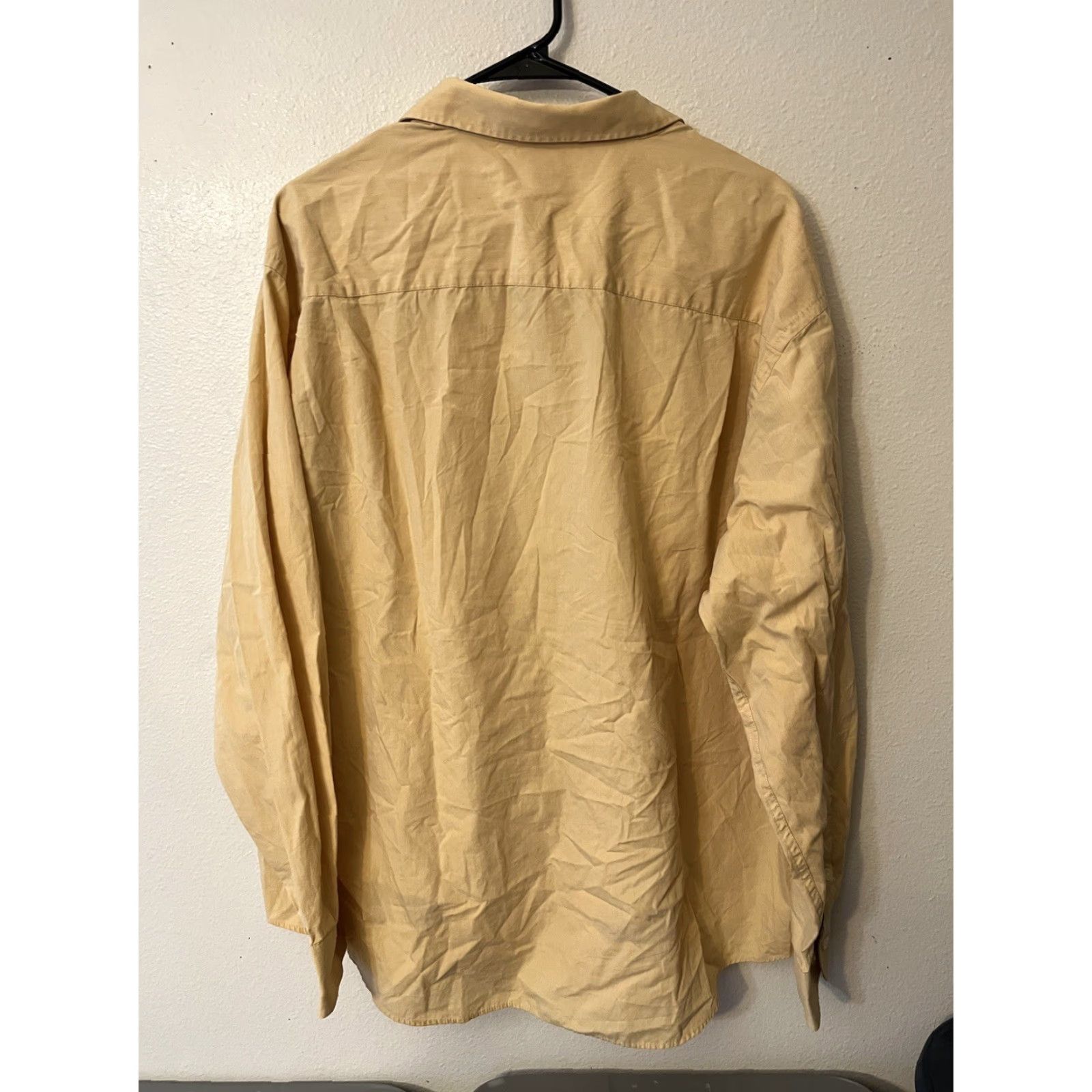 Perry Ellis Perry Ellis Shirt Mens 2XL Yellow Button-Up Long Sleeve Casual Knit Cotton Polyester Pocket Ballpark K Everyday? Size US XXL / EU 58 / 5 - 3 Thumbnail