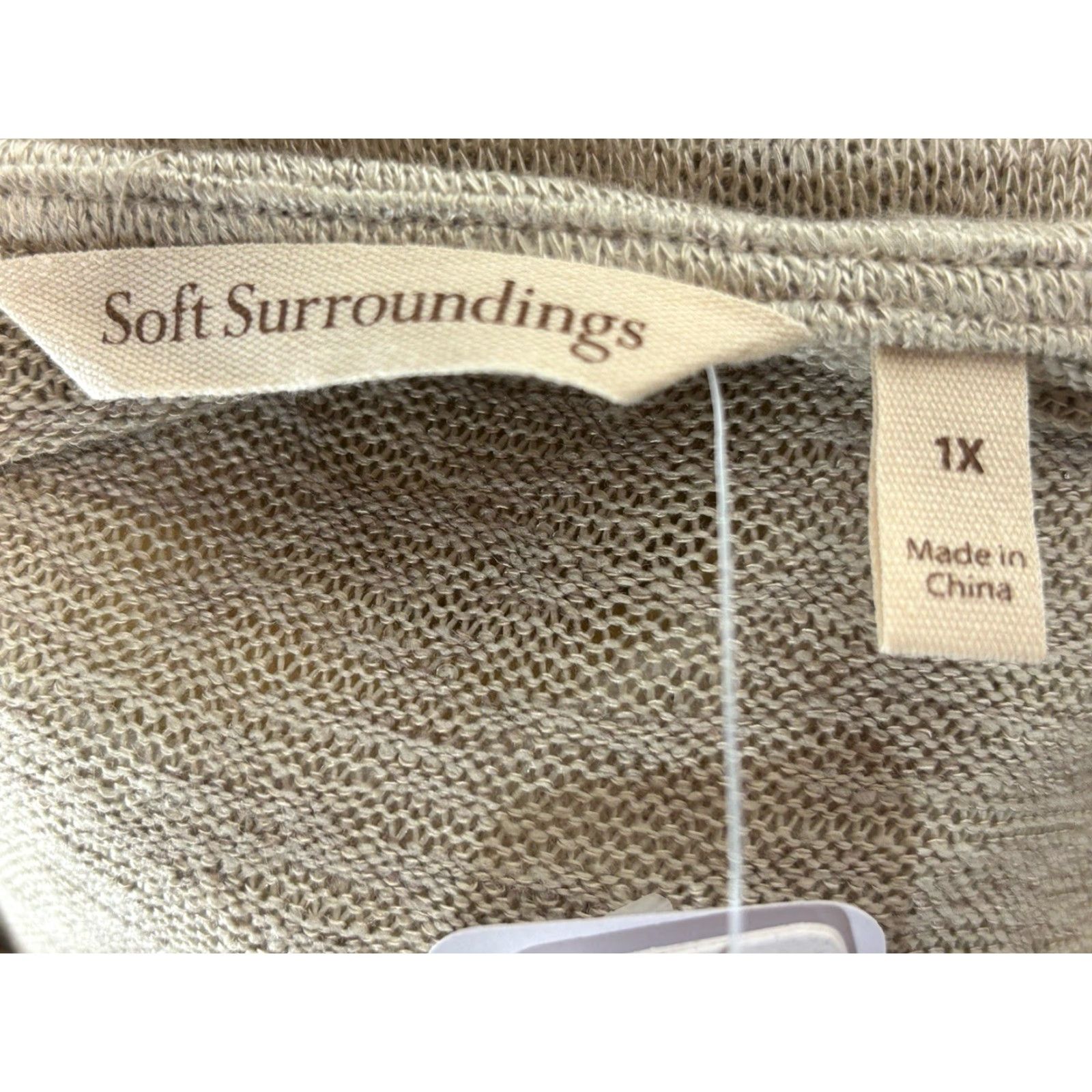 Soft Surroundings NEW! Soft Surroundings Stone Valentina Zip Slub Jersey Knit Sweater Sz 1X Plus Size XL / US 12-14 / IT 48-50 - 7 Thumbnail