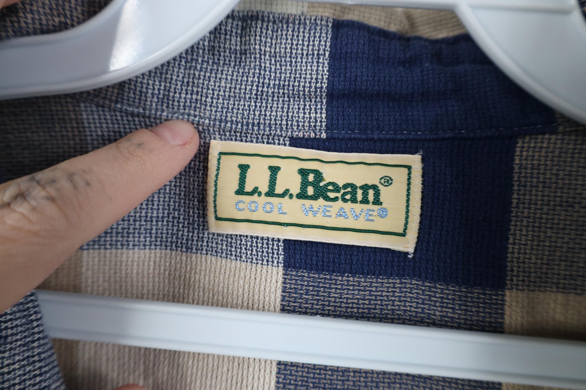 L.L. Bean Vintage 90s LL Bean Knit Short Sleeve Button Shirt Plaid Size US XXL / EU 58 / 5 - 8 Thumbnail