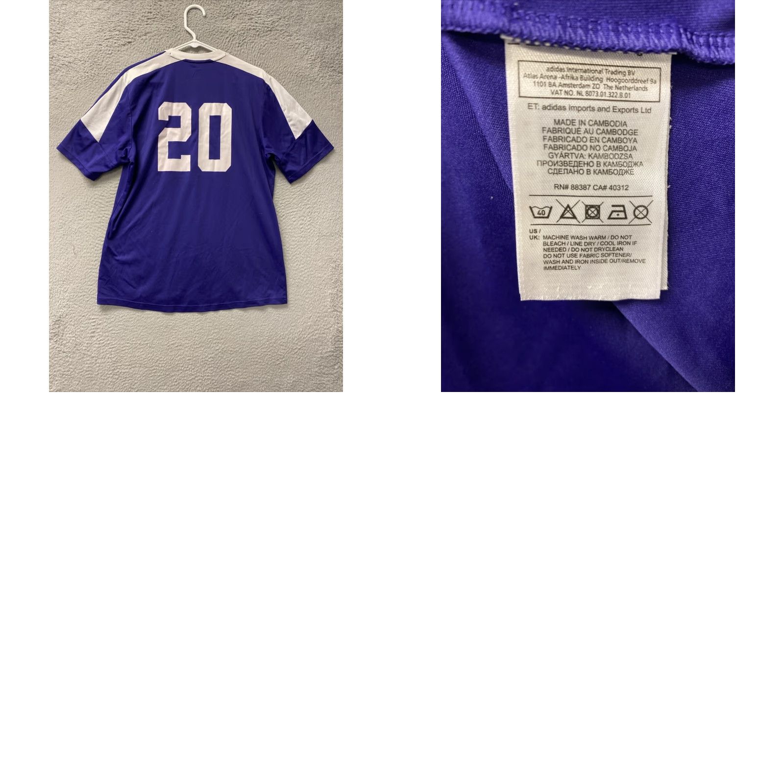 Adidas Adidas Men’s Soccer Jersey T-Shirt Size L Purple Colorblock V-Neck Casual Sports Size US L / EU 52-54 / 3 - 8 Thumbnail