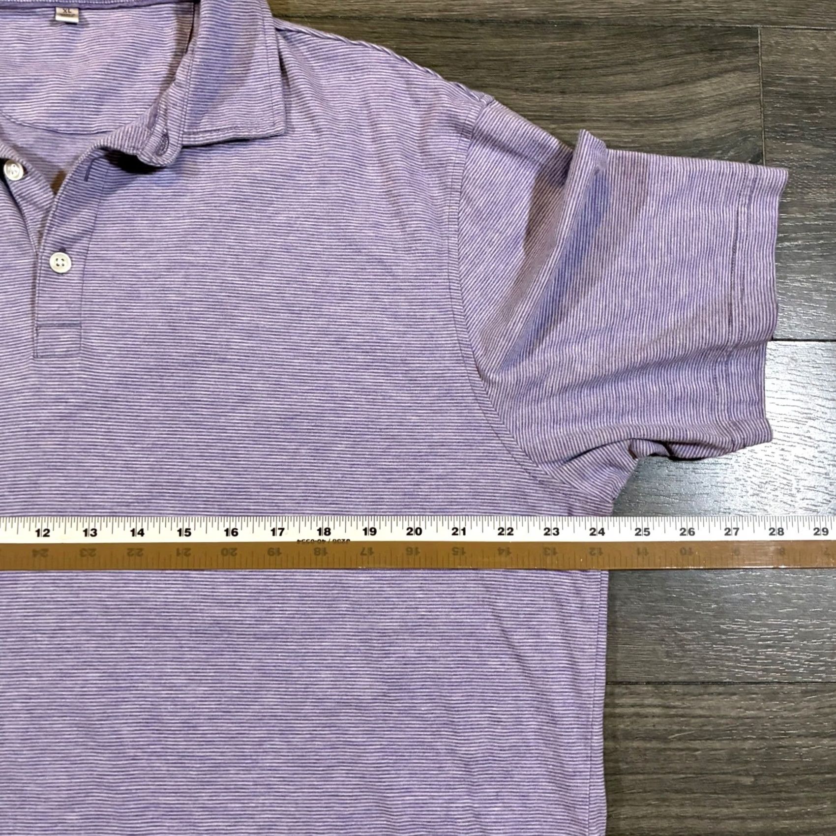 Peter Millar Peter Millar Crown Soft Striped Polo Shirt XL Mens Purple White Short Sleeve Size US XL / EU 56 / 4 - 5 Thumbnail