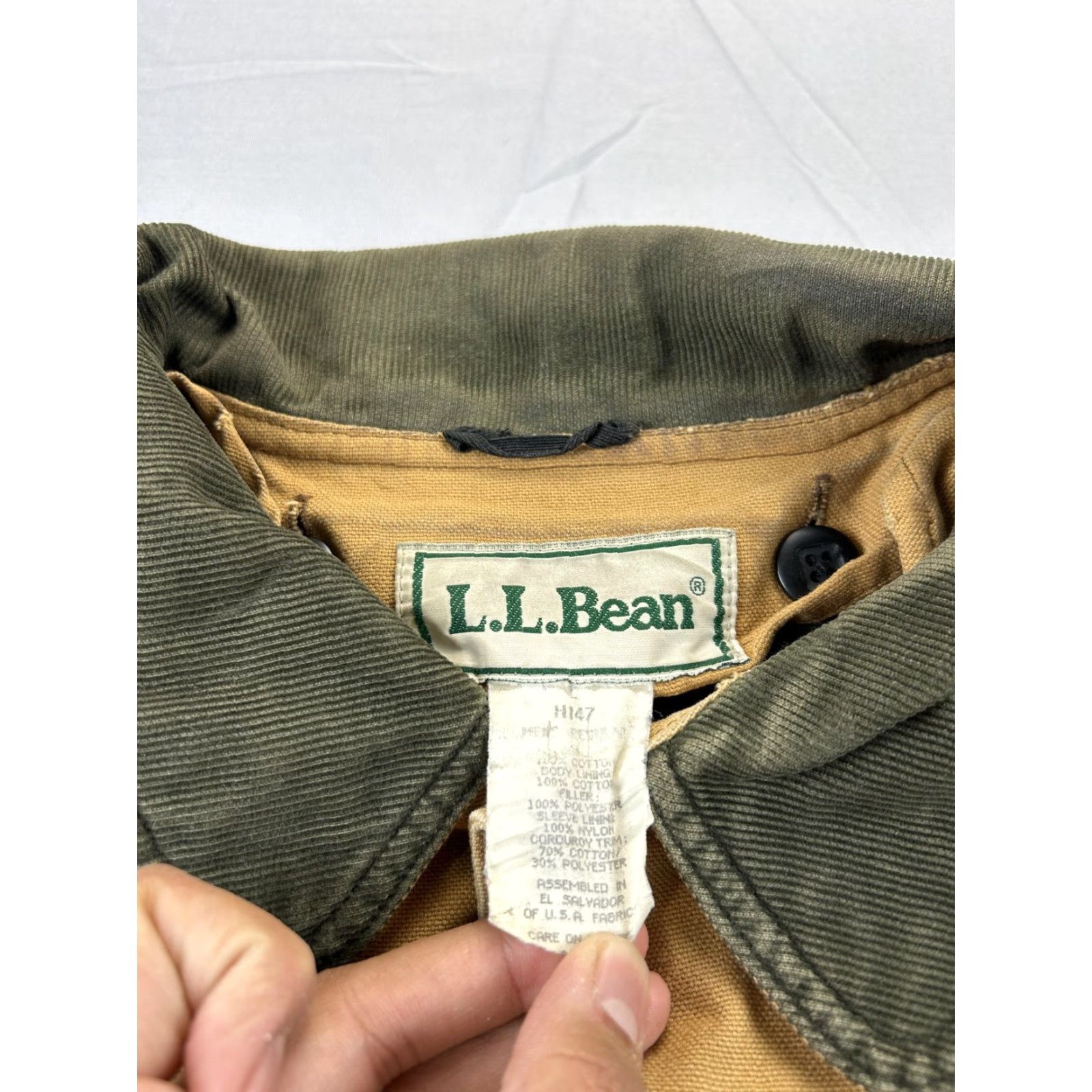 Vintage VINTAGE L.L.Bean Coat Men XL Tan Canvas Down Insulated Lined Cord Collar Barn 90s Size US XL / EU 56 / 4 - 3 Thumbnail