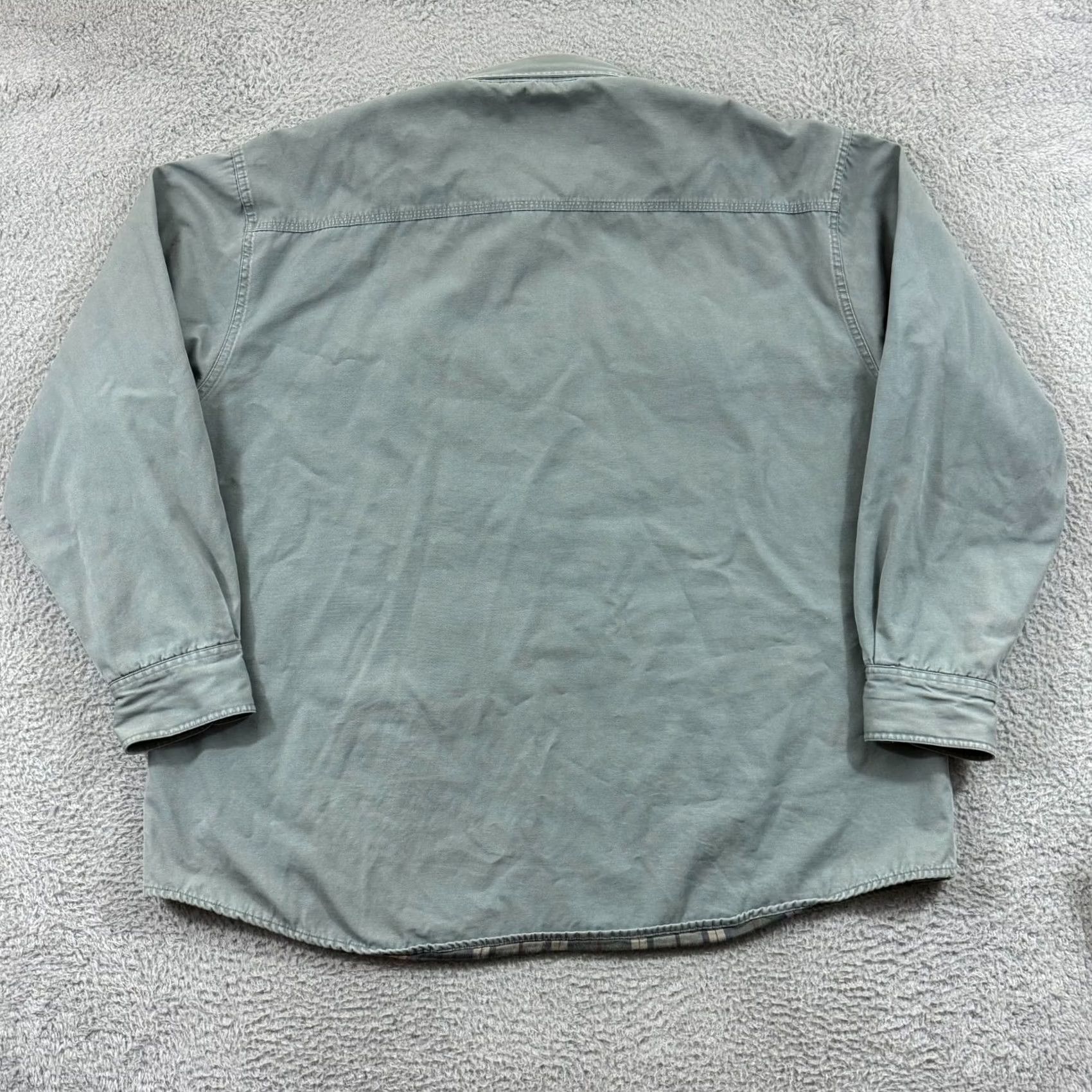 Vintage Cabela's Shacket Mens 3XLT Long Sleeve Flannel Lined Button Up Pocket Heavy USA Shirt Adult 3XL Tall Blue Solid Vintage No N/A Size US XXL / EU 58 / 5 - 2 Thumbnail
