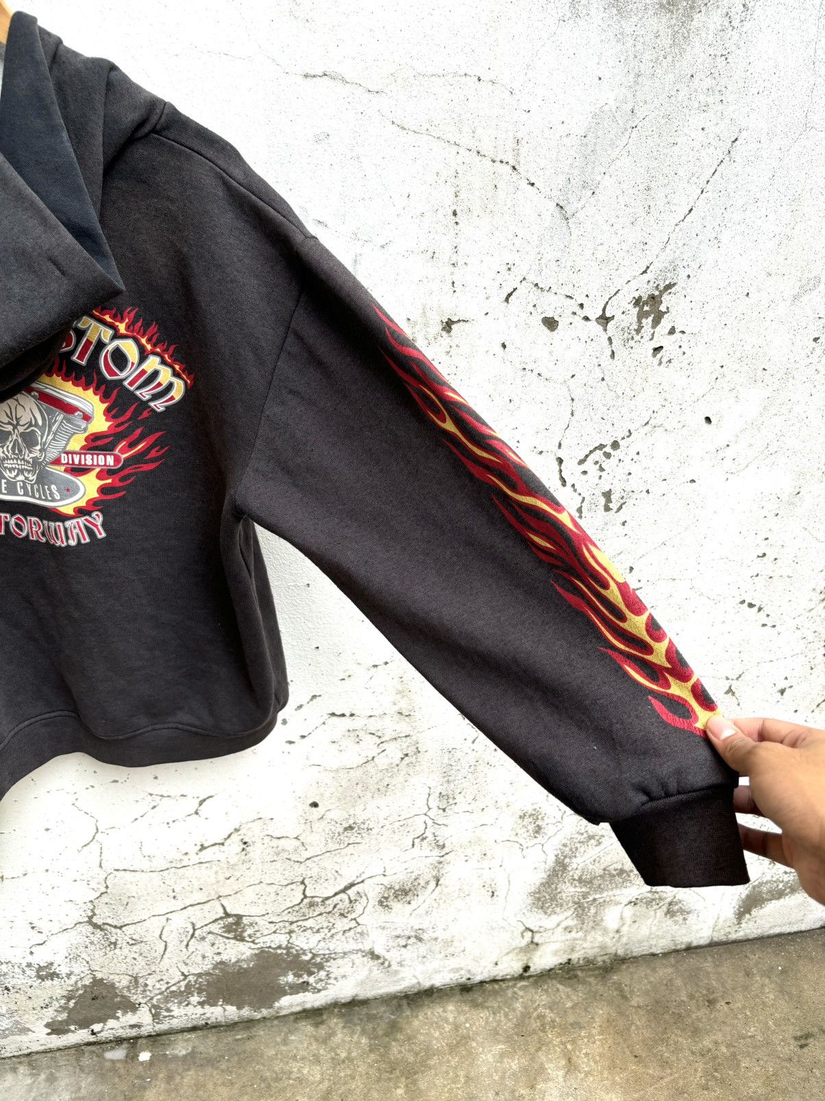 Harley Davidson × West Coast Choppers Sun Faded Hall Of Fame Flame Fire Zip Up Hoodie Size US L / EU 52-54 / 3 - 13 Thumbnail