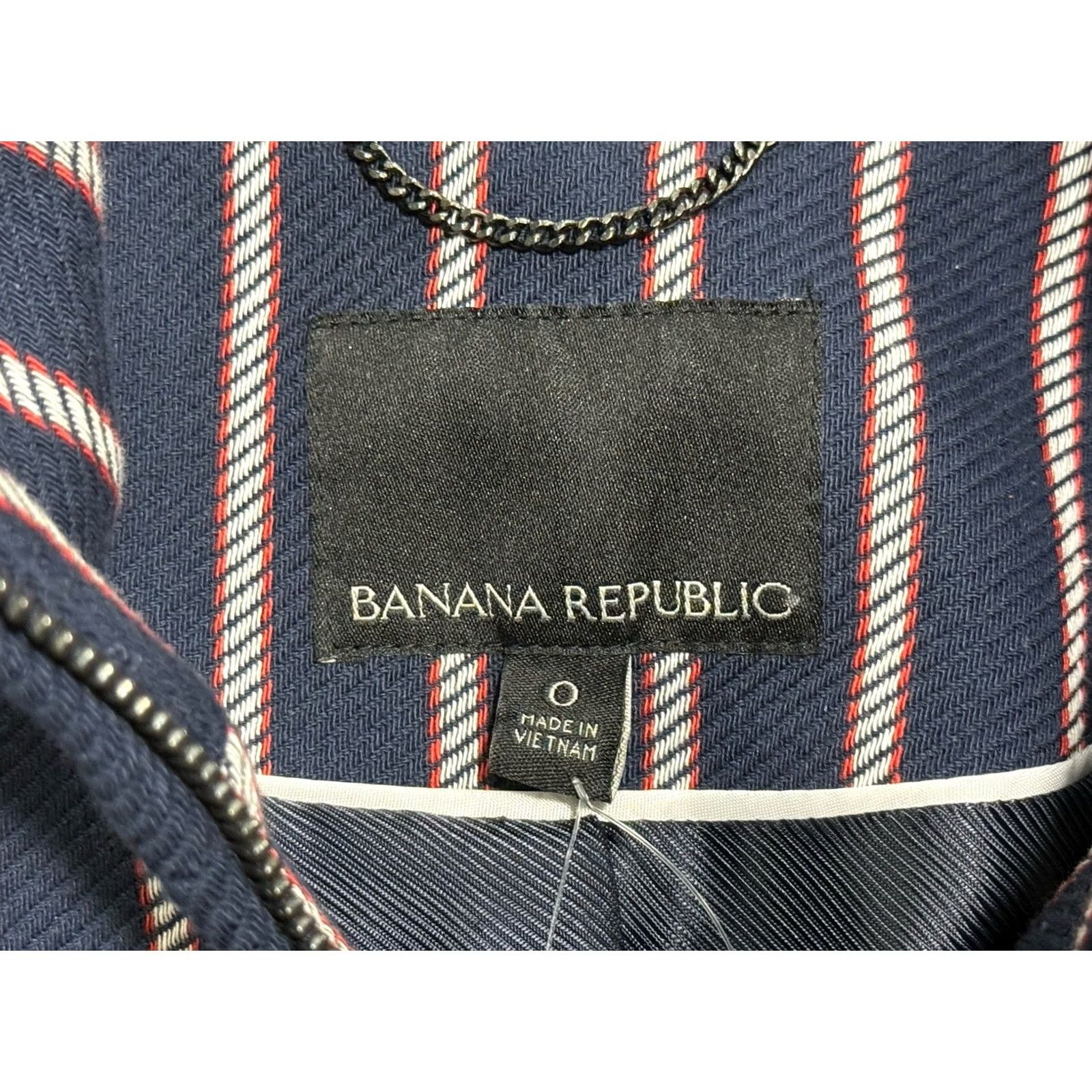 Banana Republic Banana Republic Blazer Womens Sz 0 Striped Bow Neck Zip NWT 68 Suit Size XS / US 0-2 / IT 36-38 - 3 Thumbnail