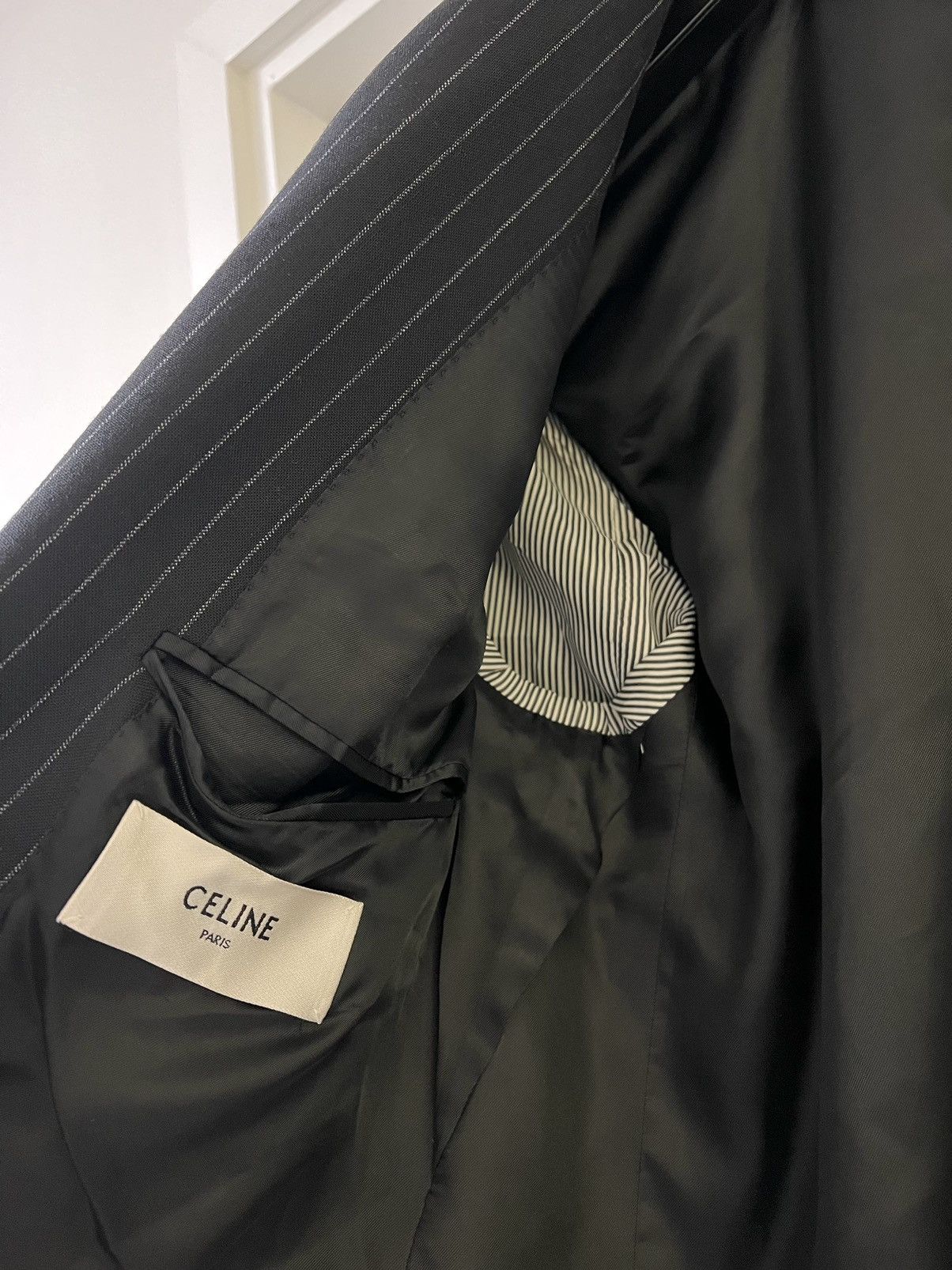 Hedi Slimane × Saint Laurent Paris SS21 Double Breasted Striped Rectangle Jacket sz46 Size 46S - 7 Thumbnail