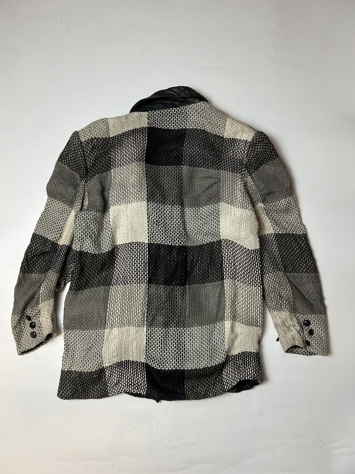 Japanese Brand × Vintage VINTAGE LEATHER KNITTED JACKET Size ONE SIZE - 5 Thumbnail