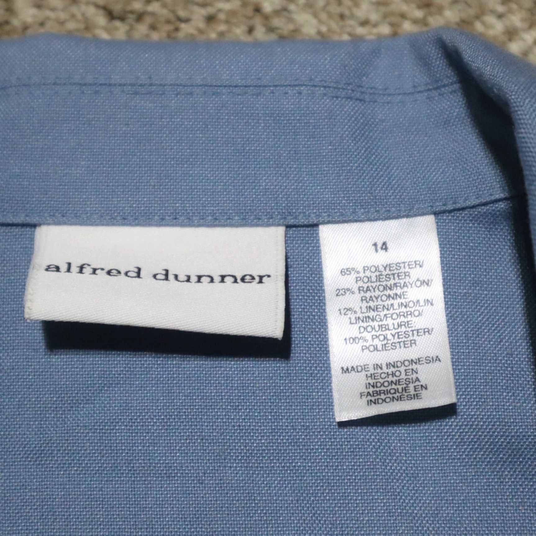 Vintage VINTAGE Alfred Dunner Jacket Women 14 Blue Floral Blazer Button Notch Collar Basic Jacket Spring Summer Floral Womens Size XL / US 12-14 / IT 48-50 - 3 Thumbnail