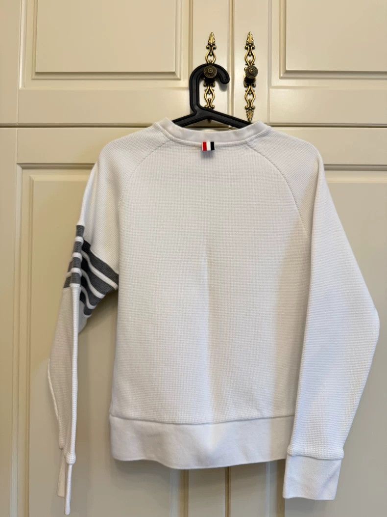 Thom Browne Thom browne Waffloped white sweatshirt 2503-Nextarrow Size US M / EU 48-50 / 2 - 2 Thumbnail
