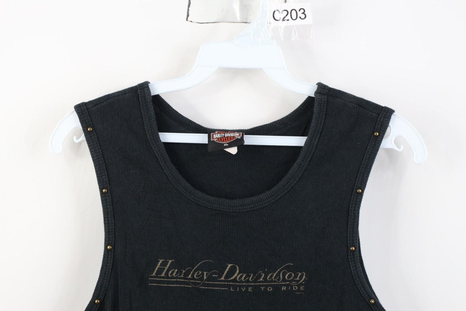 Harley Davidson Vintage Y2K 2004 Harley Davidson Ribbed Tank Top T-Shirt USA Size XL / US 12-14 / IT 48-50 - 2 Thumbnail