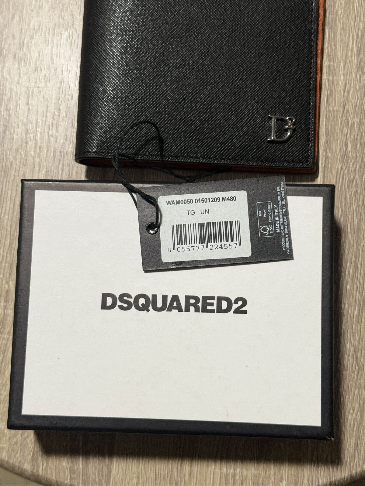 Dsquared2 Dsquared2 Saffiano Leather Wallet with Silver-Tone Detail Size ONE SIZE - 5 Thumbnail