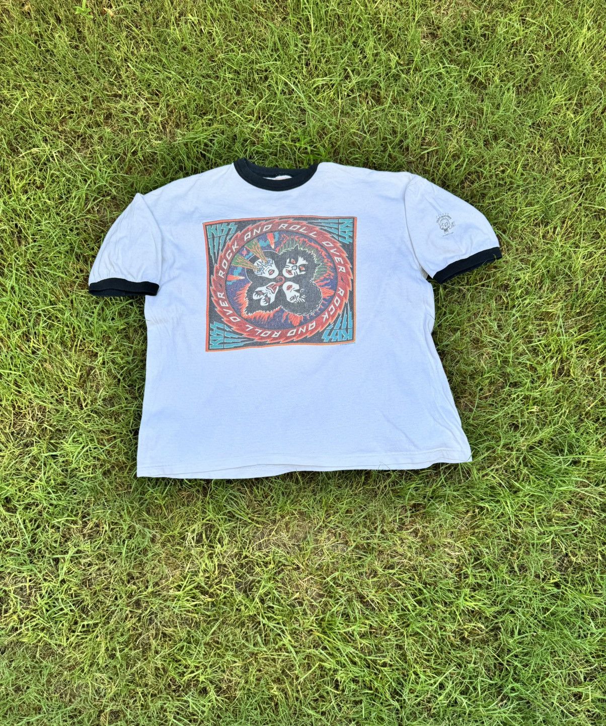 KISS Vintage 1994 Kiss Rock And Roll Over Band Tour Ringer Size US XL / EU 56 / 4 - 1 Thumbnail