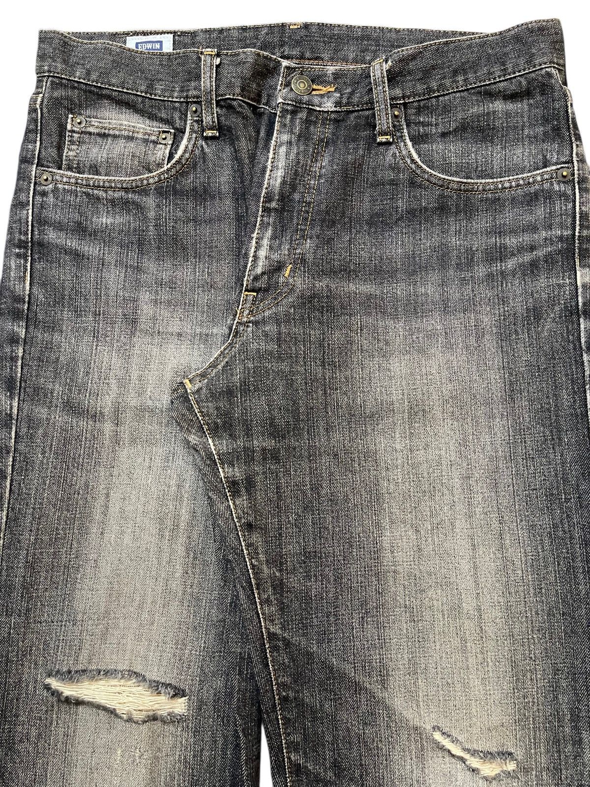 Edwin Vintage Edwin Faded Stone Wash Distress Style Loose Jeans Size US 32 / EU 48 - 4 Thumbnail