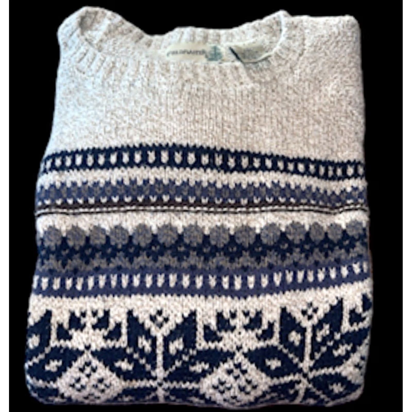 Vintage VINTAGE Fieldmaster Men's Sweater Crewneck 2XL Tan Blue Snowflakes Winter Ski Pattern Knit USA Regular Mens Size US XXL / EU 58 / 5 - 3 Thumbnail