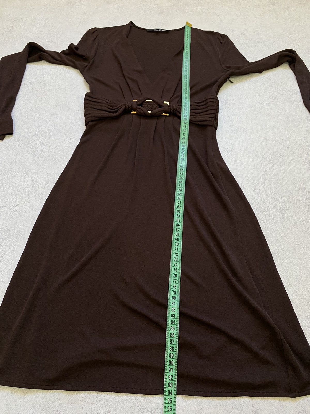 Gucci Gucci Womens Chocolate Brown V Neck Knee Length Dress Size M Size M / US 6-8 / IT 42-44 - 22 Thumbnail