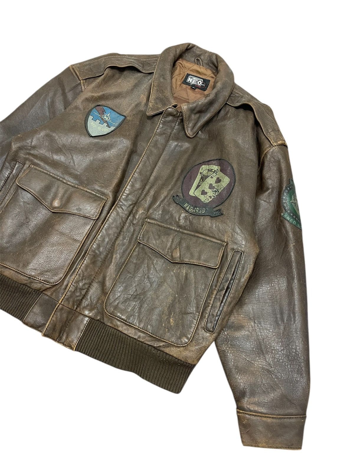 Leather Vintage Neo Blood Patches Leather Flight Jacket Size US M / EU 48-50 / 2 - 5 Thumbnail