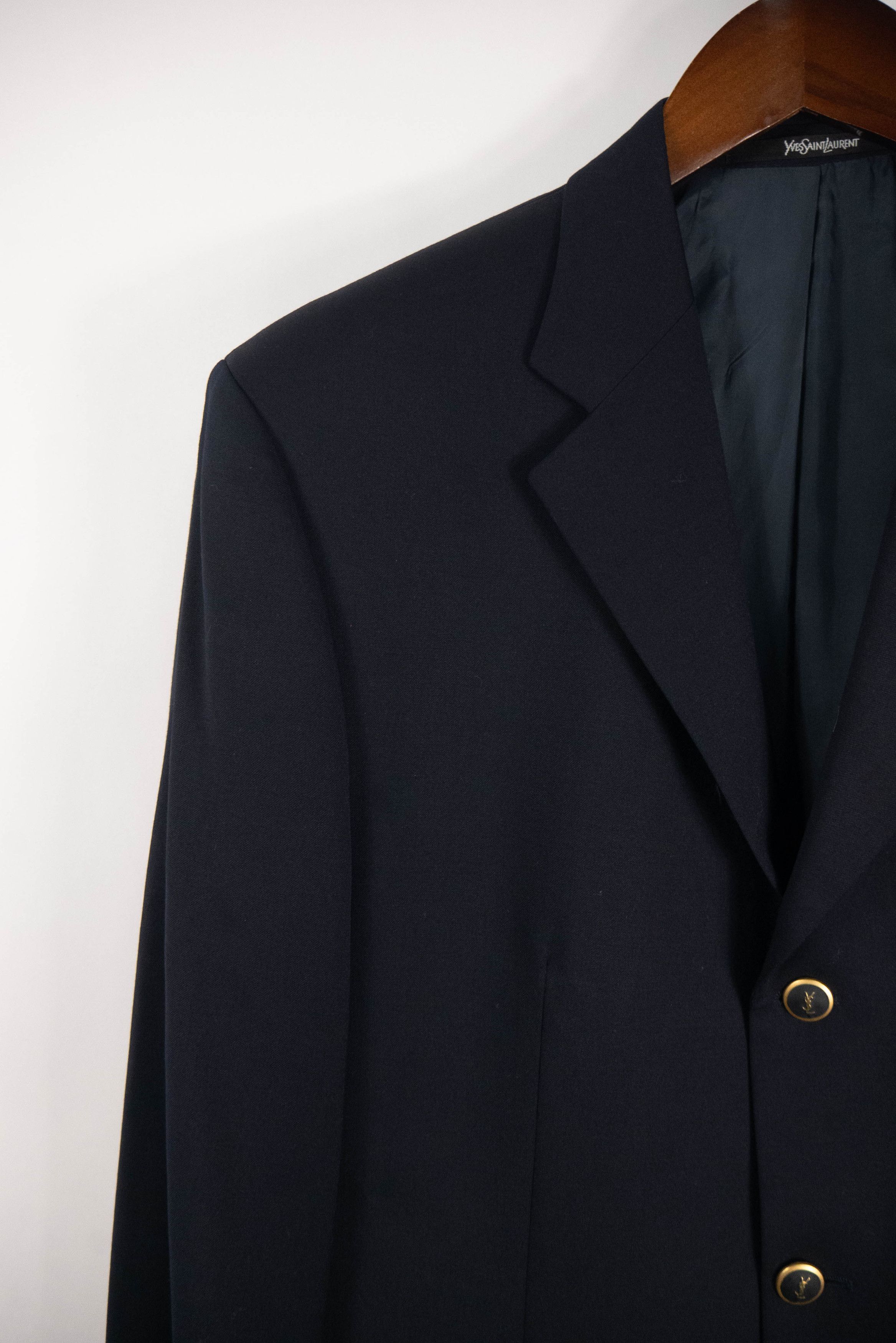 Designer × Yves Saint Laurent Ysl Yves Saint Laurent blazer fastened with gold buttons Size 50R - 3 Thumbnail