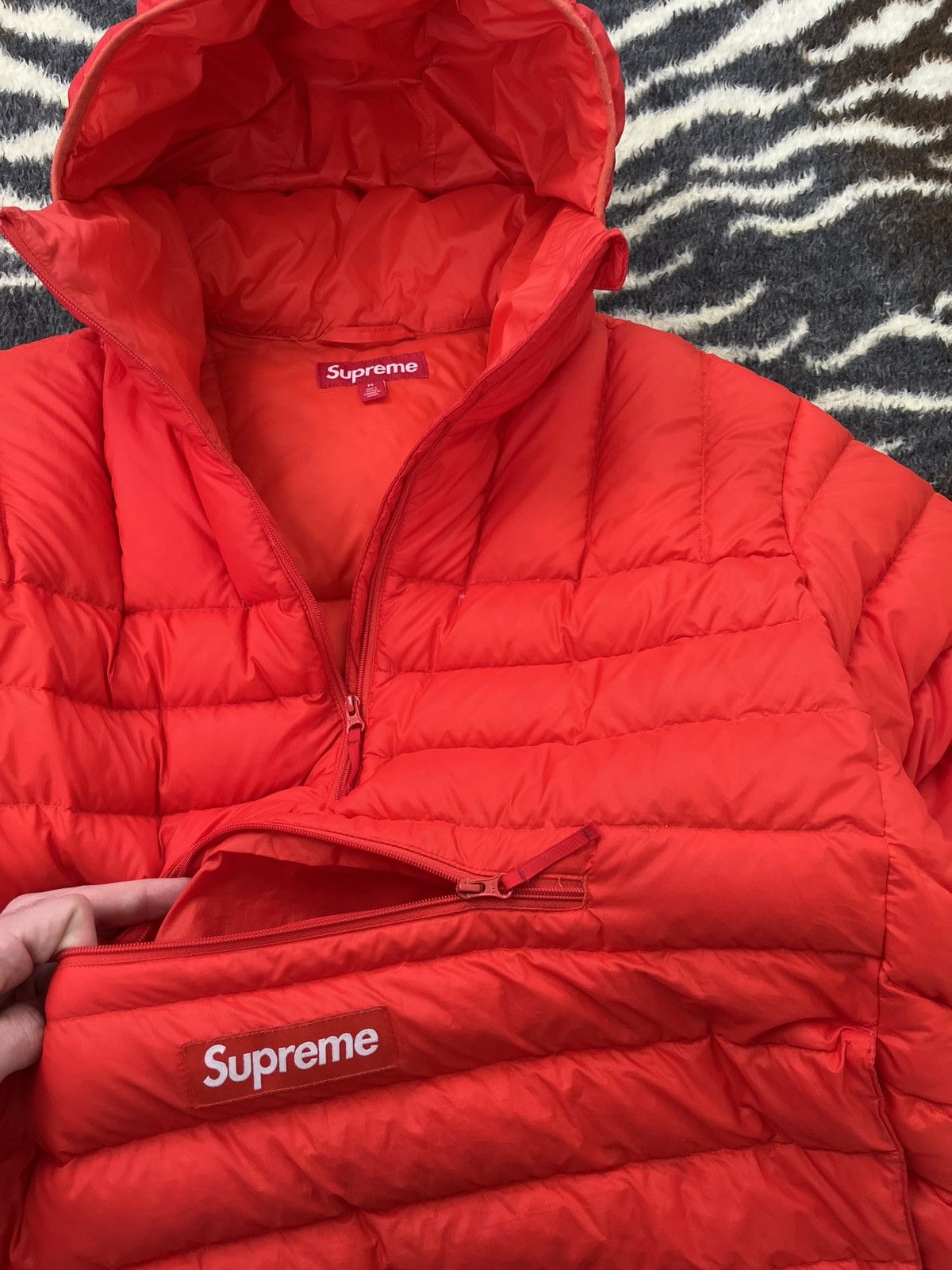 Supreme Size M - Supreme Micro Down Half Zip Hooded Pullover Orange Size US M / EU 48-50 / 2 - 5 Thumbnail