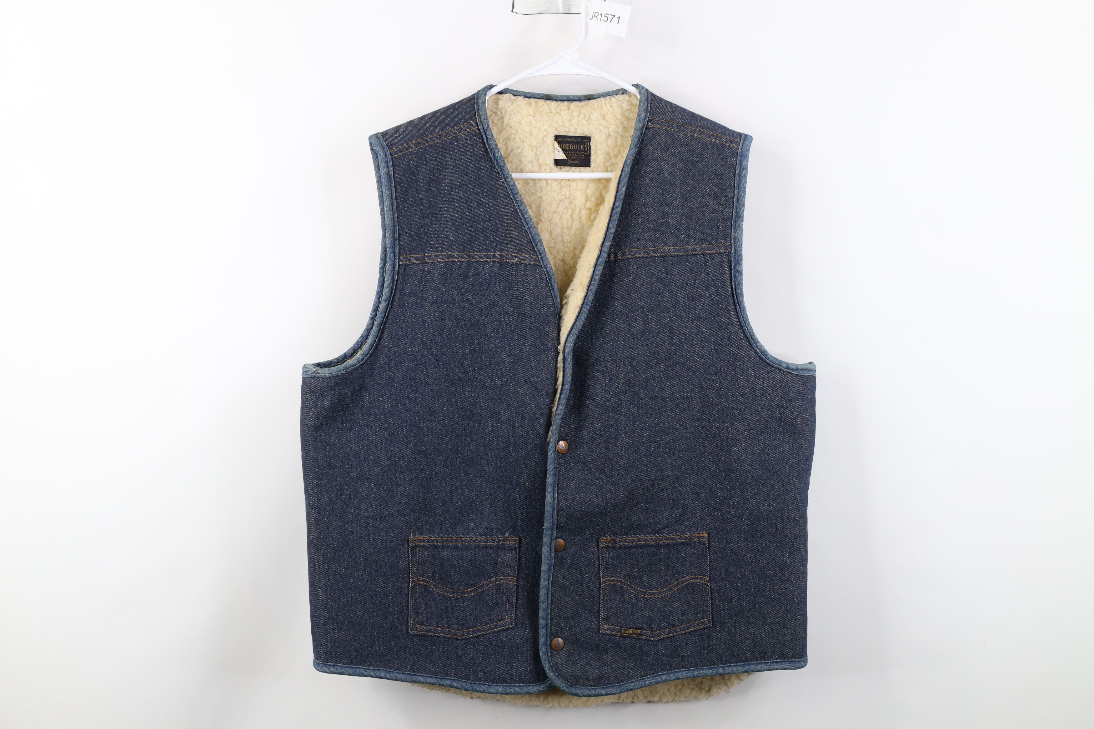 Vintage Vintage 60s 70s Streetwear Lined Denim Jean Vest Jacket USA Size US XL / EU 56 / 4 - 1 Thumbnail