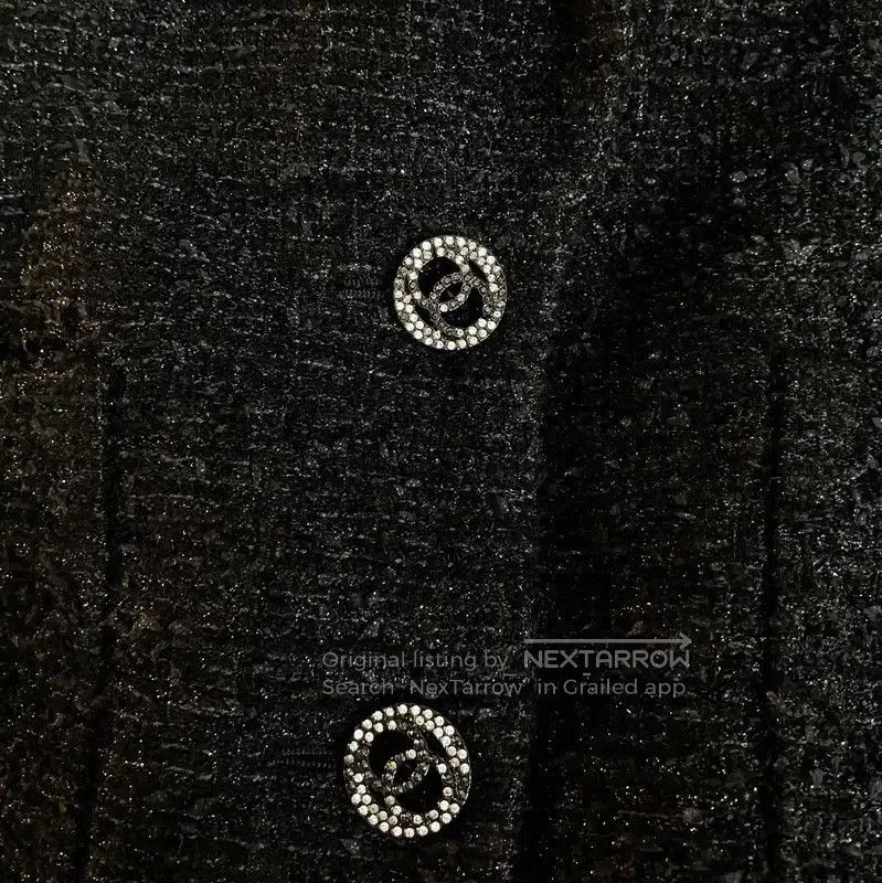 Chanel Chanel Black Cotton Blend Tweed Jacket . Size S / US 4 / IT 40 - 5 Thumbnail