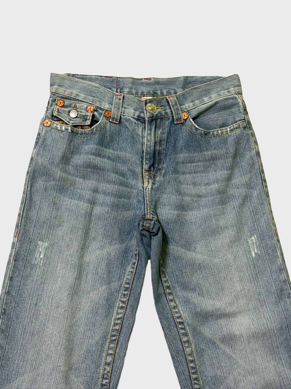 True Religion × Vintage TRUE RELIGION JOEY BIGT SPİRAL CUT DENIM JEANS Size US 31 - 3 Thumbnail