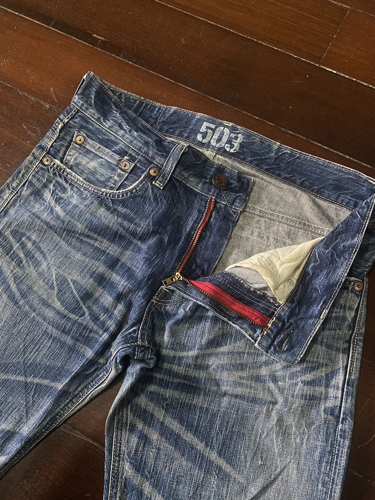 If Six Was Nine EDWIN 503 BLUE TRIP FLARE BOOTCUT DENIM Size US 36 / EU 52 - 10 Thumbnail