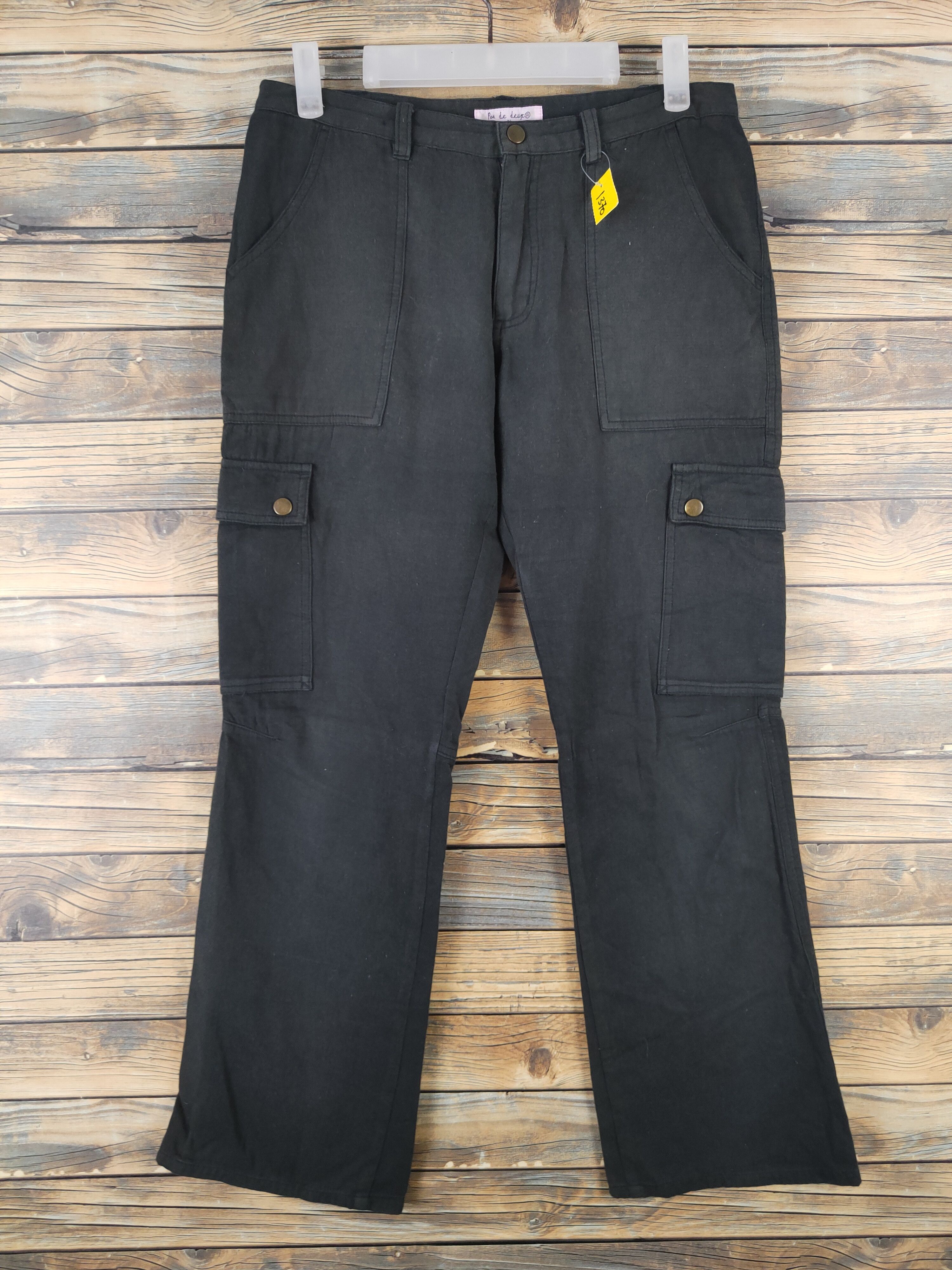Japanese Brand DL Poe de Deux Black Multipocket Tactical Cargo Pants #1370 Size 29" - 1 Thumbnail