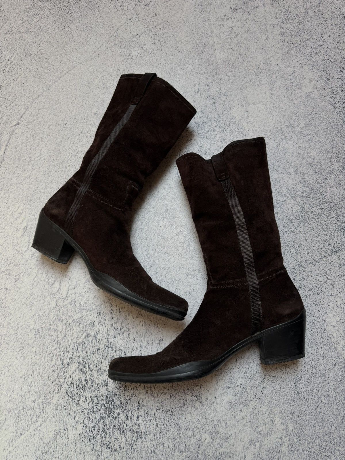 Prada 90s Prada Cowboy Western Suede Brown Boots(Guidi,CCP Style) Size US 7.5 / EU 40-41 - 4 Thumbnail
