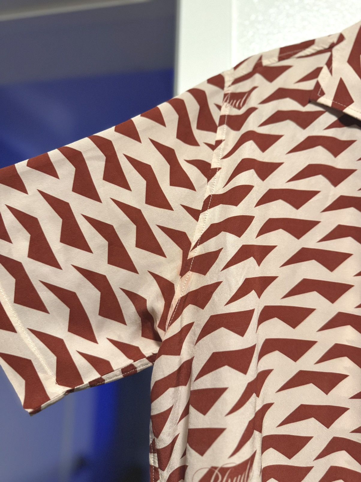 Rhude Rhude geometric-pattern satin twill shirt Size US M / EU 48-50 / 2 - 9 Thumbnail