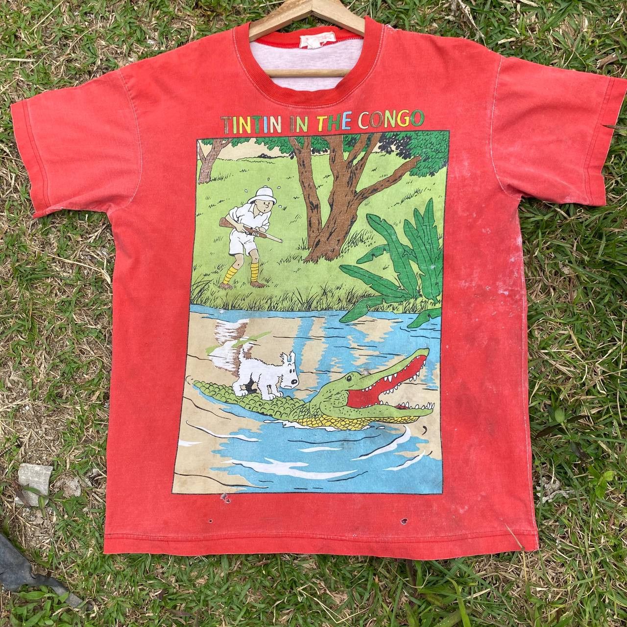 Cartoon Network Rare vintage Cartoon Tintin Distressed Tee Size US L / EU 52-54 / 3 - 1 Thumbnail