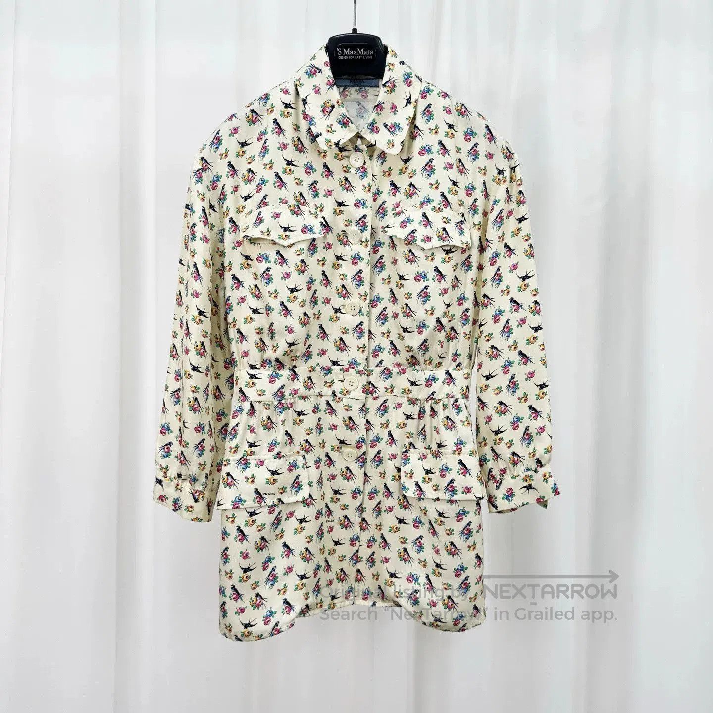 Prada Prada Magpie Floral Triangle Logo Silk Dress. Size S / US 4 / IT 40 - 1 Thumbnail