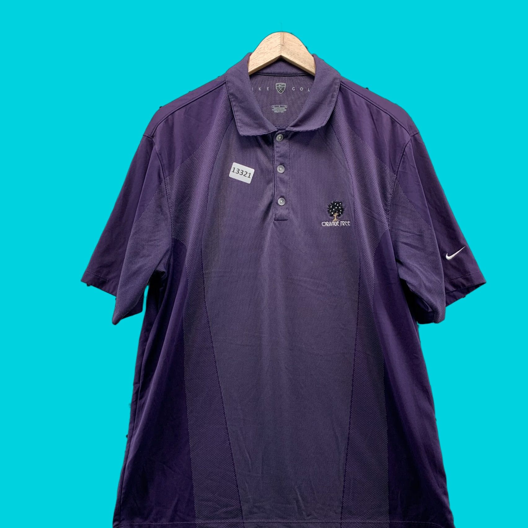 Nike Nike Dri-Fit Golf Polo Shirt Men Large Purple White Dots Orange Tree Short Sleeve Size US L / EU 52-54 / 3 - 1 Thumbnail