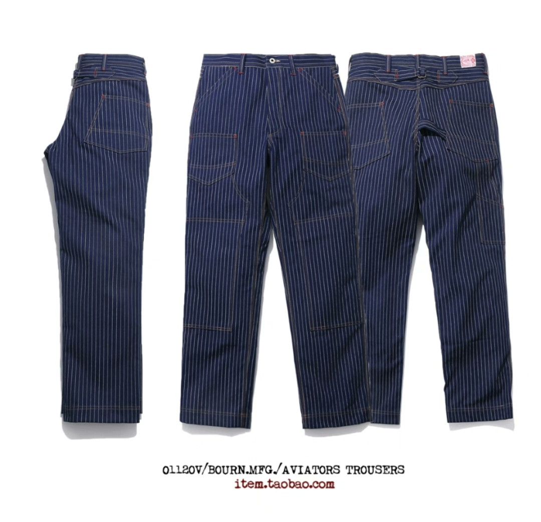 Bourn Indigo Striped Work Pants