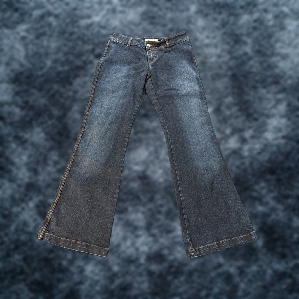 Vintage VINTAGE JuoJuo Jeans Womens Flare Low Rise 34x31 Blue Dark Wash Y2K Distressed 34 Regular Men? Wait Size 24" / US 00 / IT 34 - 1 Thumbnail