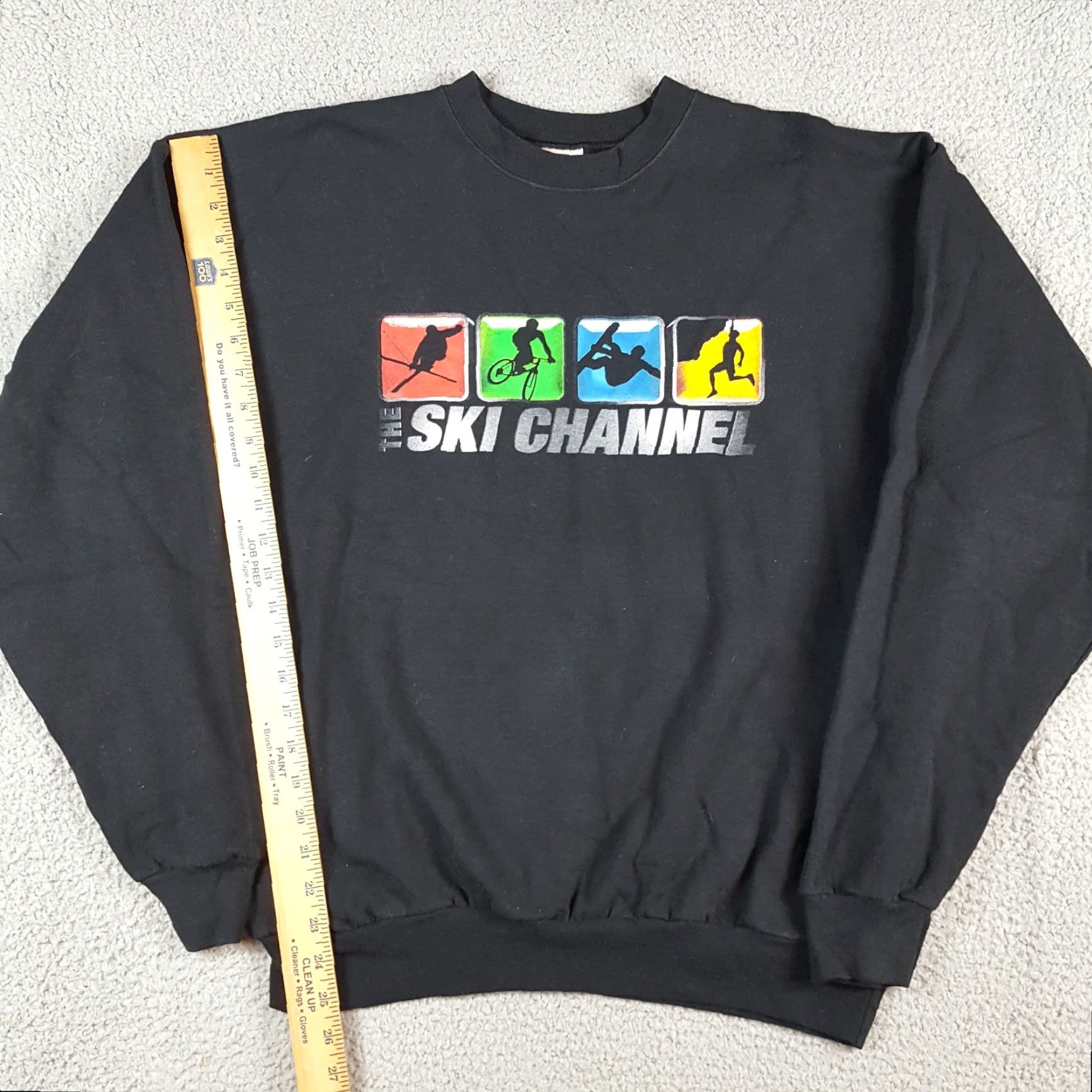 Hanes VINTAGE Hanes Ski Channel Extreme Sports Shirt Mens L Black Crewneck Pullover Sweatshirt 90s Skiing College Retro USA Graphic Print Size US L / EU 52-54 / 3 - 7 Thumbnail